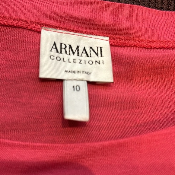 Armani Collection | Short Sleeve Cashmere Blend Coral Tee Sz 10 - Picture 9 of 10